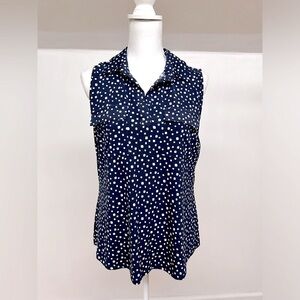 Knapp Studio Navy&White Sleeveless Blouse Size L